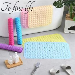 Carpets Modern Style PVC Toilet Bathroom Bathtub Safety Shower Non-slip Solid Color Bath Rug With Suction Cups Floor Mat Massage Cushion