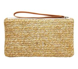 Purses Mini Straw Hand Coin Woven Purse Bag Weaving Clutch Bags Casual Summer Beach Mobile Phone Key Pocket Pouch Pack For Women5551632