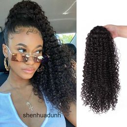 Loose Deep Wave Lace Human Hair Wigs Wig ponytail fashion womens long curly hair with drawstring small curly ponytail braid acrylic hair extension ponytail braid