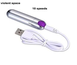 USB Powerful mini Bullet Vibrator sex toys for woman Clitoris stimulator 10 Speeds Vibrators for women G spot AV stick massager6291097