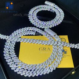 8mm 10 mm Hip Hop Halskette Fashion Style S925 VVS Moissanite ICED Juwelry Moissanite Diamond Cuban Link Kette