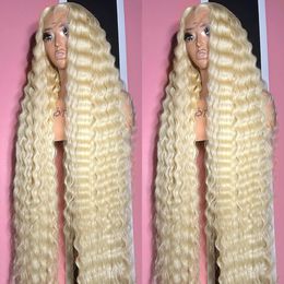 Brazilian Blonde 613 Hd Lace Frontal Wig 13x6 Deep Wave 30 Inch Coloured Water Wave Wigs 13x4 Curly Lace Front Simulation Human Hair Wig Aipa