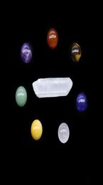 7Pcs Natural Decor Seven Colour Chakra Stones Crystal Sphere Ball Pillar Reiki Yoga Healing Wicca Luky Gem Spiritual3301797