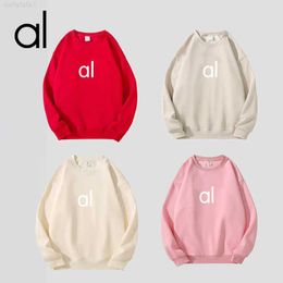 Al-2024 Women Yoga Outfit Perfectly Oversized Sweatshirts Sweater Loose Long Sleeve Crop Top Fitness Workout Crew Neck Blouse Gym 1ZHV
