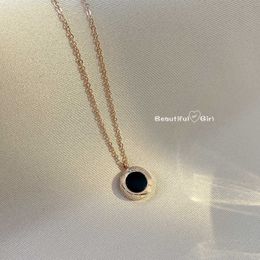 Bvlgrly Necklace Classic Charm Design Halsband för kvinnor med diamanter White Fritillaria Black Agate Rose med Original Logo 4V76