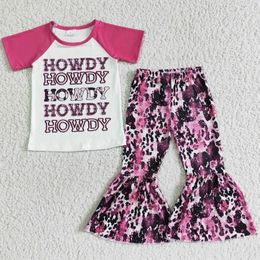 Clothing Sets Baby Girls Clothes Howdy Bell Bottom Outfits Western Cow Fashion Kids Designer Boutique Pants