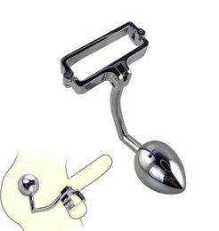 Nxy Anal Toys Male Metal Ball Stretcher Scrotum Anal Beads Butt Hook Penis Lock Bondage Ring Fetish Pendant Weight Bdsm Sex Toy fo8484977