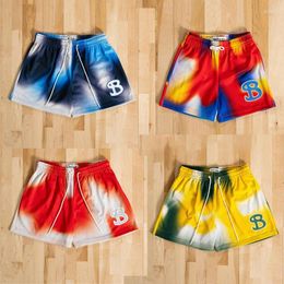 Men's Shorts Summer Fashion Colourful Quarter Pants Streetwear Casual Mesh Quick-drying Sport Basketball