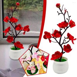 Decorative Flowers Mother's Day Artificial Plants Bonsai Small Tree Table Simulation Fake Ornaments Potted Home Pot O0P6