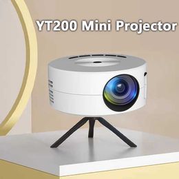 Projectors YT200 Outdoor Camping Projector Home Theatre Cinema Projector HD Smart phone Projector IOS Android Wired Same Screen Projector