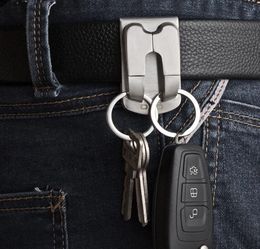 Stainless Steel Keyring Security Clip On Heavy Duty Belt Key Clip Belt Keychain Key Accessories3170407