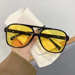 Sunglasses KAMMPT Oversized Square Double Bridge Ocean Lenses For Women Fashion Retro Glasses Trend Brand Design Shades Eyewear