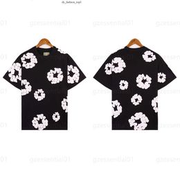 Kapok Designer Denim Shirts Shorts Mens T Shirt Summer Casual And Breathable Tops Flower Character Print All Series Denim Teers Tshirt For Men Women Denim Teers 28F