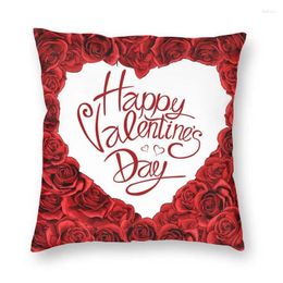 Pillow Red Roses Heart Vintage Cover Flower Valentines Day Throw Case For Living Room Pillowcase Home Decoration