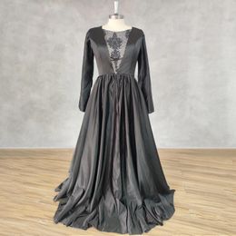 Party Dresses DIDEYTTAWL Real Pos 2 Pieces O-Neck Long Sleeves Lace Prom Dress A-Line Court Train Evening Gown Custom Made