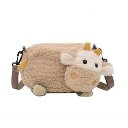 Plush Backpacks Cute Ins Lamb Plush Backpack Cartoon Animal Sheep Plush Toy Soft Stuffed Shoulder Bag For Kids Girls Birthday Best Gifts G240529