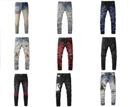 Mens Designer Jeans Army Distressed Ripped Biker Slim Fit Motorcycle Bikers Army Denim For Women Men Fashion Mans Black Pants9973318
