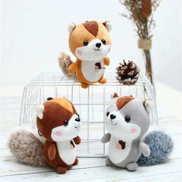 Plush Keychains Size 5-15CM - Animal plush filled pendant charm toy squirrel penguin cat and other plush dolls G240529