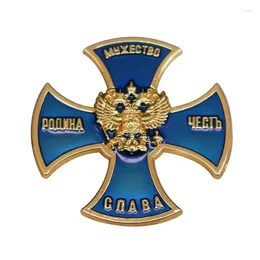Brooches 2024 Blue Iron Cross Honour Enamel Pin Russia Military Metal Punk Medal Backpack Accessories Jewellery