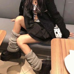 Women Socks Girl Leg Lolita Gothic Warmer Knitted Wool Foot Cover Japanese Ankle Sweet Warmers Cuffs Long