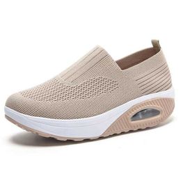 Casual Shoes Summer Womens Fashion Vulcanised Sports Shoes Platform Solid Colour Flat Womens Shoes Casual Breathable Wedge Womens Walking Sports Shoes XW6.5