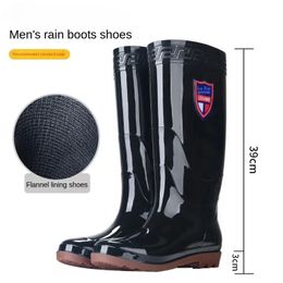 Fashion Fishing Boots Nonslip Mens Rain Round Toe Wedge Wearresistant Plastic Waterproof Tendon Bottom 240605