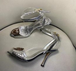 Brand new 2020 sliver sandals women vintage high heels Lady Sandals Fashion dress Party shoes wedding Shoes1769288