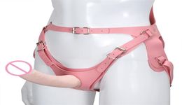 Pink Pu Leather Bdsm Bondage Strap On Dildo Adjustable Strapon Panties Strapless Strapon Harness Lesbian Sex Toy For Women MX200427602933
