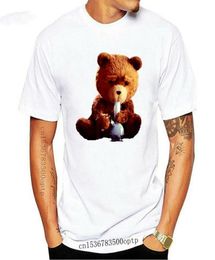 Men039s TShirts Mens Clothing Men39s T Shirt Cartoon Fun Ted Bear Smoking Bong Cotton Crew Neck Zz Short Fashion Summer Men4410241