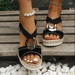 Sandals Comemore Woman Comfort Casual High Heels Sandal Footwear Metal Decoration Women's Wedges Summer Platform Gladiator Shoes