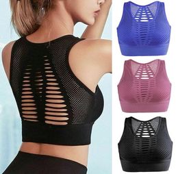 Womens Solid Colour Sexy Padded Sport Bra Ladies Crop Top Gym Yoga Workout Fitness Shaper Vest Jogger Activewear Top8897659