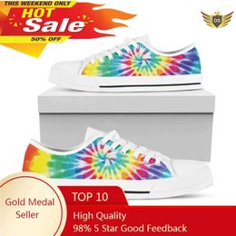 Casual Shoes Summer Canvas Flat Colourful Tie Dye Women Lace-up Sneakers Woman Plus Size 46 Breathable Warking