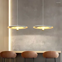 Decorative Figurines Pendant Lamp Nordic Flying Saucer Modern Led For Living Room Dining Kitchen Home Art Deco Design Light