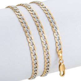 Gold Chains Necklaces Men Women Cuban Link Chain Male Necklace Fashion Men039s Jewelry Whole Gifts 4mm GN642783203