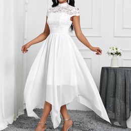 weißes Spitzenkleid elegante Abendkleider formelle Partykleiderinnen weibliche Kleider Pince Paillist