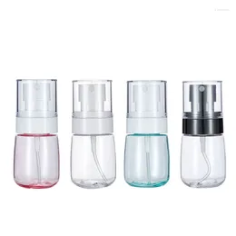 Storage Bottles Empty Transparent Pink Blue Plastic Bottle White Spray Pump 30ml 60ml 80ml Cosmetic Packaging Refillable Container 30pieces