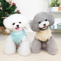 Dog Apparel Winter Clothes Pet Coral Velvet Warm Vest Solid Color Clothing For Cats Casual Puppy Coat Lovely Sweater