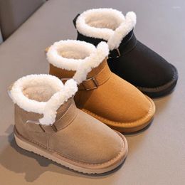 Boots 2024 Fashion Children Casual Short Solid Colour Girls Boys Cotton Snow Warm Kids Winter Shoes Versatile