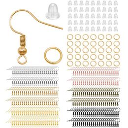 Stud /300pcs/Lot Hypoallergenic Earring Hook Kit Mix-color Ear Wires Fish Hooks Open Jump Rings Earplugs For DIY Jewellery Making S246041{category}