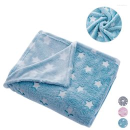 Blankets Flannel Baby Bed Spread Super Soft Kids Blanket Cosy Toddler Bedding Quilt Washable Furry Child Stars Pattern 152x127cm