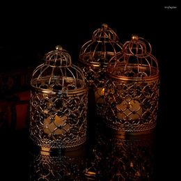 Candle Holders Hollow Holder Tealight Candlestick Hanging Lantern Vintage Bird Cage 3 Colours Drop