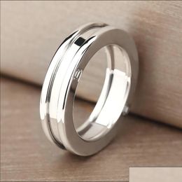 Band Rings Fashion Luxury An S925 Sier Jewellery Gold Ring Designer Men And Women Gift Engagement For Love Inlaid Aaa Zircon Plating 18K Ot4Gn