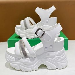 Chunky Platform Sandals Women High Heels Sexy Open-toed Sandals Wedge Bling Sneakers 10CM Ladies Beach Summer Sandalias 240529