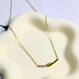 Luxury High Quality Designer Brand Channel Necklaces Crystal Brand Letter Pendants Choker Pendant Necklace Chain Jewellery Accessories Stainless Steel