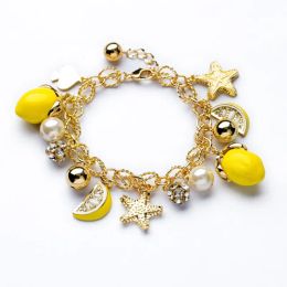 Bracelets Charm Bracelets Creative Star Starfish Charm Bracelets Cute Lemon Fruit Summer Beach Style Bracelet For Women Girls Lovely Jewellery