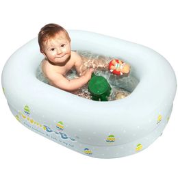 Sand Play Water Fun Inflatable Baby Bathtub Mini Swim Pool Infant Bathing Basin Kids Bath Seat Portable Folding Soft Bathtub Swim AccessoriesL2406