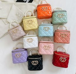 Fashion mini baby princess handbag girls pearl Tote bags Children's little girl with spring/summer jelly makeup bag