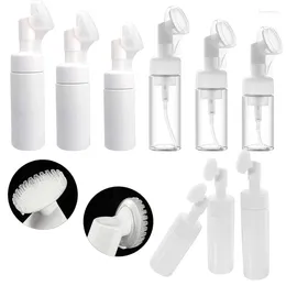 Storage Bottles 10Pcs 100ml-250ml Soap Foaming Bottle Mousse Foam Facial Cleanser Pump Dispenser W/ Silicone Massage Brush Head