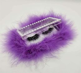 Portable Feather Lash Box Pearl Rectangle Eyelashes Packaging Box Acrylic Gift Box 9 Colors Fashion Packaging Supplies 532 V23477416