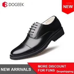 Casual Shoes DOGEEK Spring And Autumn Men's Leather Large Size Business Oxford Flats Lace-up Classic Non-slip Boots